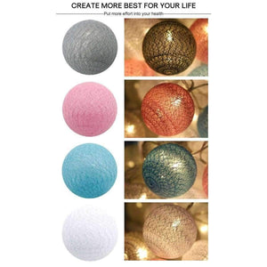 Planet Gates 3M 1.5M Battery Cotton Ball Light LED String Garland Ball Cotton Lighting Chain Christmas Light Wedding Holiday Party Decoration