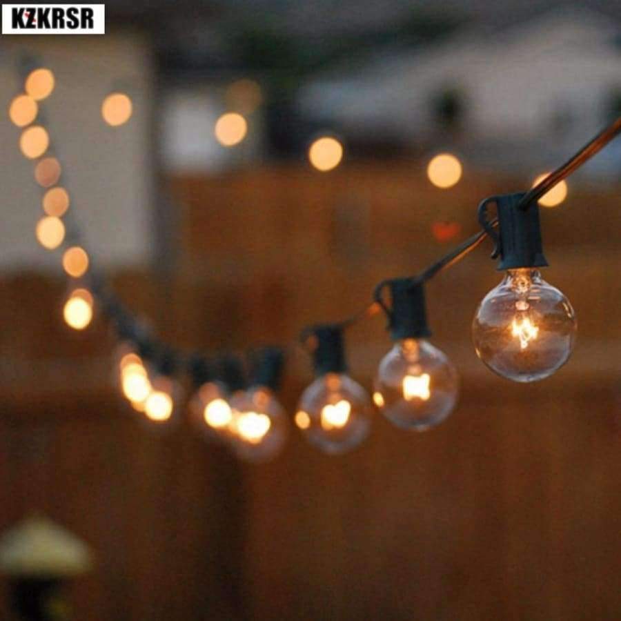 Planet Gates 3M 10Leds / 220V EU Plug KZKRSR 3M 7.5M G40 Globe Bulb String Lights With Clear Ball Bulbs Indoor/Outdoor Hanging Umbrella Patio Waterproof String lights