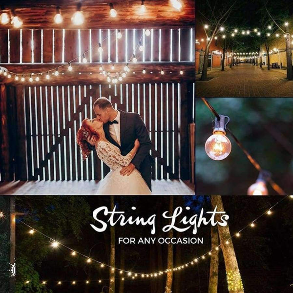 Planet Gates 3M 10Leds / 220V EU Plug KZKRSR 3M 7.5M G40 Globe Bulb String Lights With Clear Ball Bulbs Indoor/Outdoor Hanging Umbrella Patio Waterproof String lights
