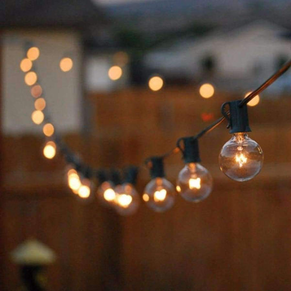 Planet Gates 3M 10Leds / 220V EU Plug KZKRSR 3M 7.5M G40 Globe Bulb String Lights With Clear Ball Bulbs Indoor/Outdoor Hanging Umbrella Patio Waterproof String lights