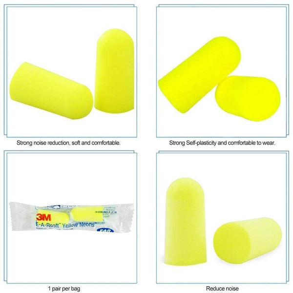 3M 312-1250 Foam Ear Plug Uncorded Earplugs 33dB Noise Reduction Rating 10 Pairs Individual Packaging (10 pairs for 312-125)