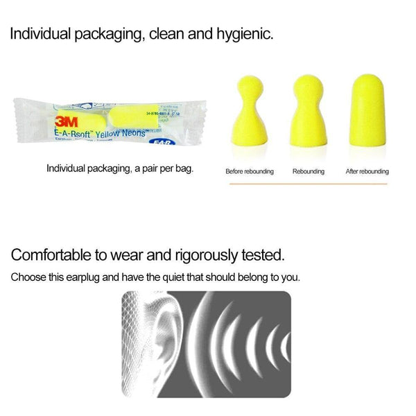 3M 312-1250 Foam Ear Plug Uncorded Earplugs 33dB Noise Reduction Rating 10 Pairs Individual Packaging (10 pairs for 312-125)
