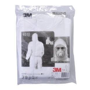 Planet Gates 3M 4510 Safety Clothing Chemical Disposable Protective Coverall Hooded Suit Anti Particles/Limited Liquid Chemical splash LT074