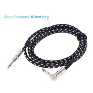 Planet Gates 3m 6 Meters/ 20 Feet Electric Guitar Cable Bass Musical Instrument Cable Cord 1/4 Inch Straight to Right Angle Plug