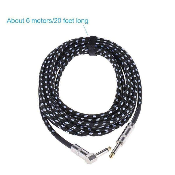 Planet Gates 3m 6 Meters/ 20 Feet Electric Guitar Cable Bass Musical Instrument Cable Cord 1/4 Inch Straight to Right Angle Plug