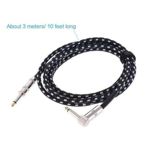 Planet Gates 3m 6 Meters/ 20 Feet Electric Guitar Cable Bass Musical Instrument Cable Cord 1/4 Inch Straight to Right Angle Plug