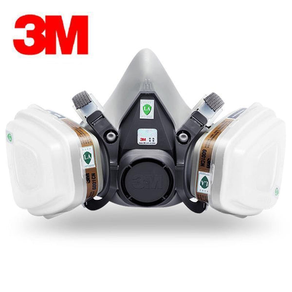 Planet Gates 3M 6000 Series Half Face Mask Respirator 6100/6200/6300 6001 Gas Cartridges 7IN1 Set For Painting Spraying Against Organic Vapor