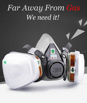 Planet Gates 3M 6000 Series Half Face Mask Respirator 6100/6200/6300 6001 Gas Cartridges 7IN1 Set For Painting Spraying Against Organic Vapor