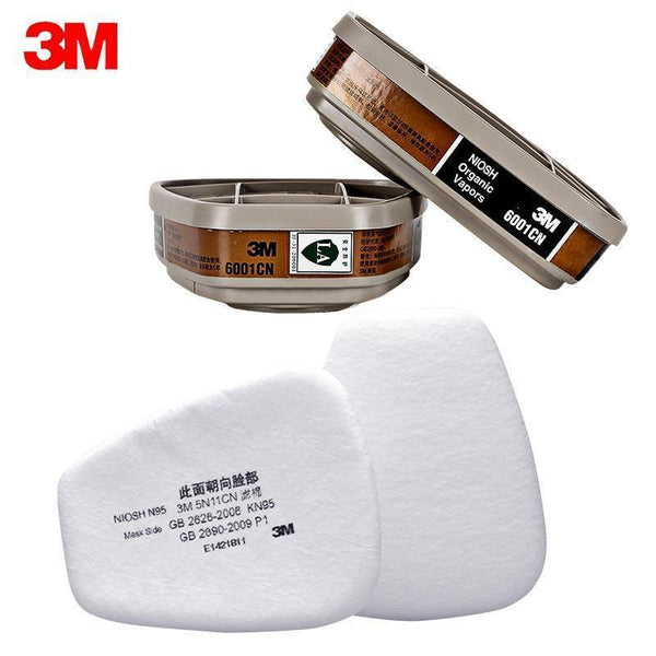 Planet Gates 3M 6200 Gas Mask with 3M 6001 Organic Vapor Filter Cartridge Respirator Anti-Fog Haze Pesticide Painting Spraying Face Masks
