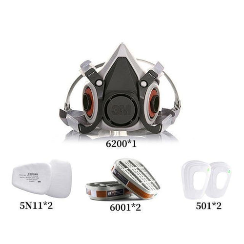 Planet Gates 3M 6200 Gas Mask with 3M 6001 Organic Vapor Filter Cartridge Respirator Anti-Fog Haze Pesticide Painting Spraying Face Masks