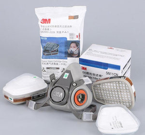 Planet Gates 3M 6200 Half Face Painting Spraying Respirator Gas Mask  17 In 1 Suit Safety Work Filter Dust Mask