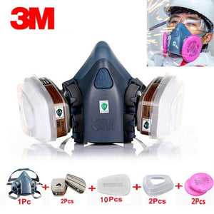 Planet Gates 3M 7502 Respirator Mask 17 in 1 Suit Industry Painting Spray Dust Gas Mask With 3M 501 5N11 6001CN Chemcial Half face Mask