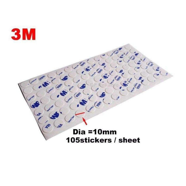 Planet Gates 3M 9448 White Strong Sticky Double Sided Glue Round Sticker for iphone Cell Phone Button 10MM Circle 105 Stickers/sheet