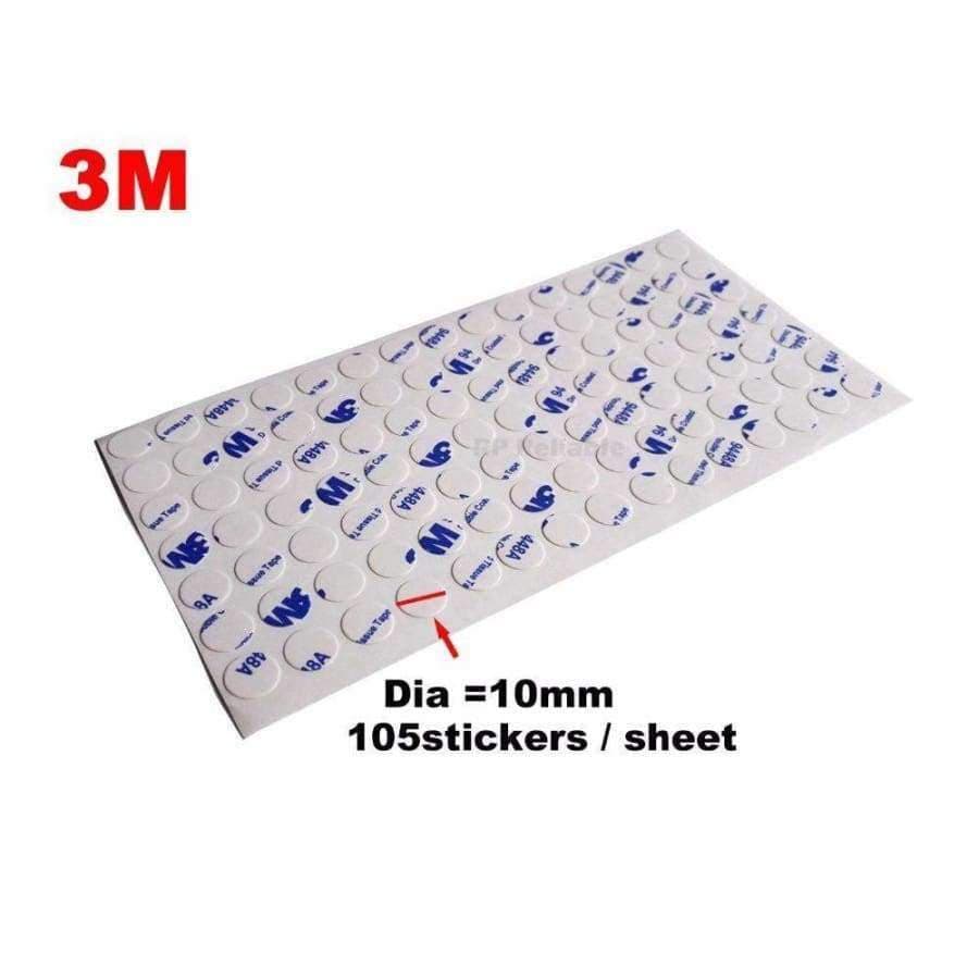 Planet Gates 3M 9448 White Strong Sticky Double Sided Glue Round Sticker for iphone Cell Phone Button 10MM Circle 105 Stickers/sheet