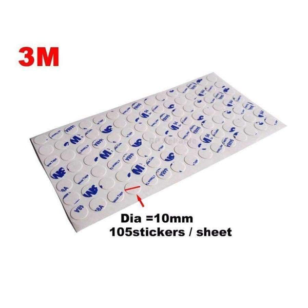 Planet Gates 3M 9448 White Strong Sticky Double Sided Glue Round Sticker for iphone Cell Phone Button 10MM Circle 105 Stickers/sheet