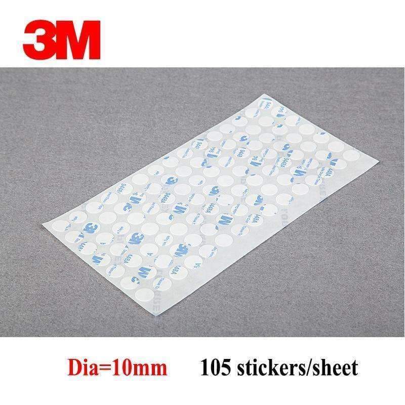 Planet Gates 3M 9448 White Strong Sticky Double Sided Glue Tape Sticker for iphone cell phone button 10MM Circle 105 stickers/sheet
