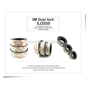 Planet Gates 3M Dual Lock SJ3550 Black VHB Mushroom adhesive fastener tape, Type 250