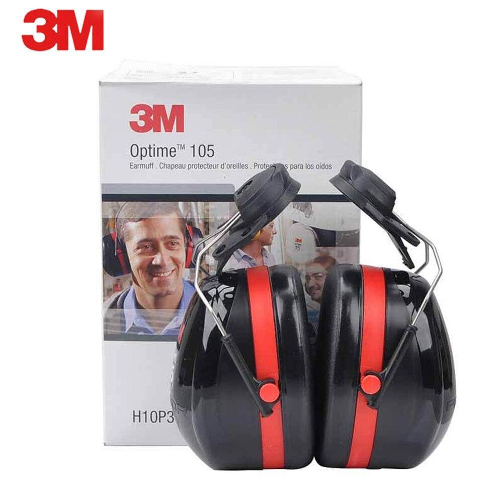3M H10P3E Noise-proof Earmuffs NRR 27dB Noise Reduction Ear Muffs Hanging Helmet Earmuffs Hearing Protection for Industrial Use