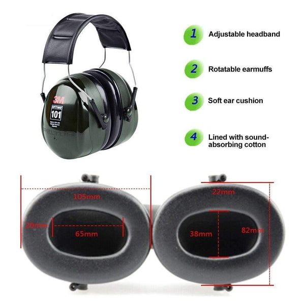 3M H7A Noise Cancelling Ear Muffs Hearing Protection Noise Reduction Safety Earmuffs for Ear Protection Adjustable &Professional
