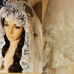 Planet Gates 3M Lace Appliques Edge Cathedral Length Sequin Bridal Veil Long Wedding Veil Chic Shiny Bridal Veil Wedding Accessories