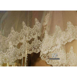 Planet Gates 3M Lace Appliques Edge Cathedral Length Sequin Bridal Veil Long Wedding Veil Chic Shiny Bridal Veil Wedding Accessories