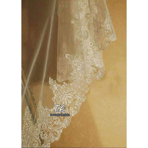 Planet Gates 3M Lace Appliques Edge Cathedral Length Sequin Bridal Veil Long Wedding Veil Chic Shiny Bridal Veil Wedding Accessories