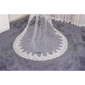 Planet Gates 3M Lace Appliques Edge Cathedral Length Sequin Bridal Veil Long Wedding Veil Chic Shiny Bridal Veil Wedding Accessories