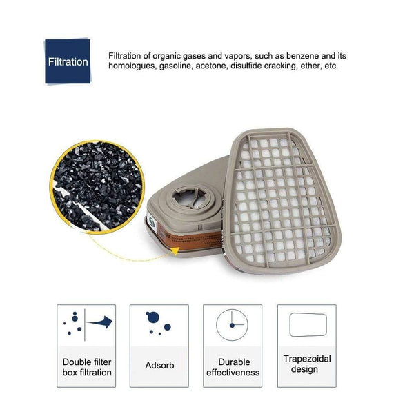 3M Mask 6200 19 In 1 PM2.5 Industrial Gas Mask Half Face Painting Spraying Respirator Safety Work Filter Dust Mask Dust Proof