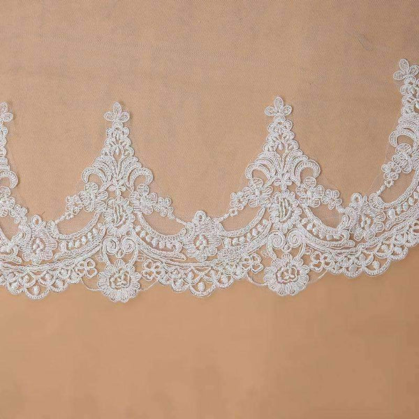 Planet Gates 3M One Layer Lace Edge White Ivory Cathedral Wedding Veil Long Bridal Veil Cheap Wedding Accessories Veu de Noiva