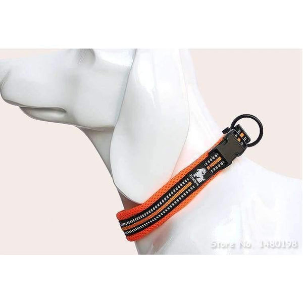 Planet Gates 3M Reflective Dog Collars Adjustable Pet Cat&Dog Collar Outdoor Trainning Soft Air Mesh Padded Brand Pet Product XXS-3XL