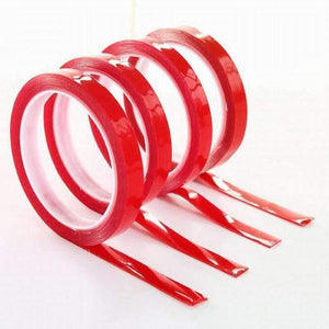 Planet Gates 3mm/5MM/10MM*25M Strong Acrylic Adhesive PET Red Film Clear Double Side Tape No Trace For Phone Tablet LCD Screen Glass