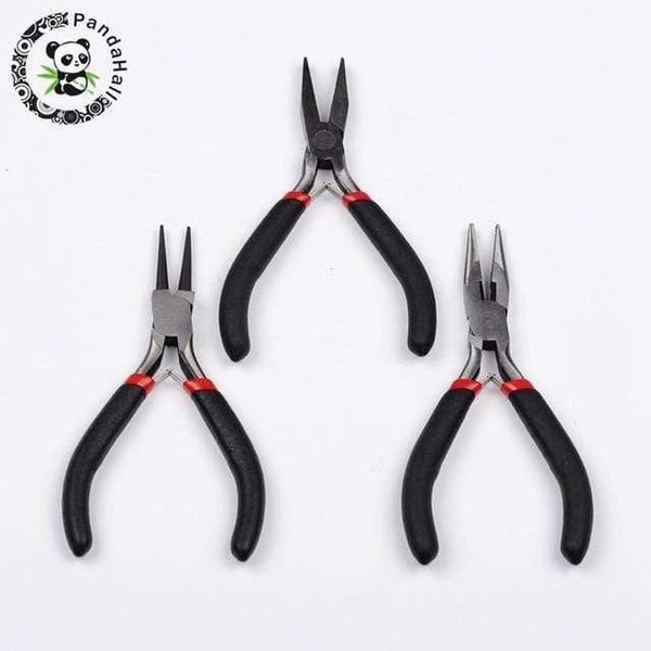 Planet Gates 3pcs 1 Stainless Steel Black Needle Nose Pliers Set Hand Tool For Jewelry Making DIY