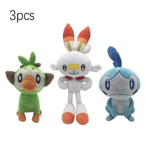 Sobble Scorbunny Grookey Yamper Zacian Cartoon Elf figure plush soft stuffed Collection toys for Children Christmas gift