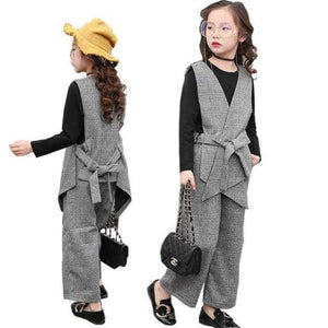 Planet Gates 3PCS / 6 Teenage girls clothing set kids tracksuit for girls fashion suit school uniform plaid girls clothes spring 3pcs children clothes