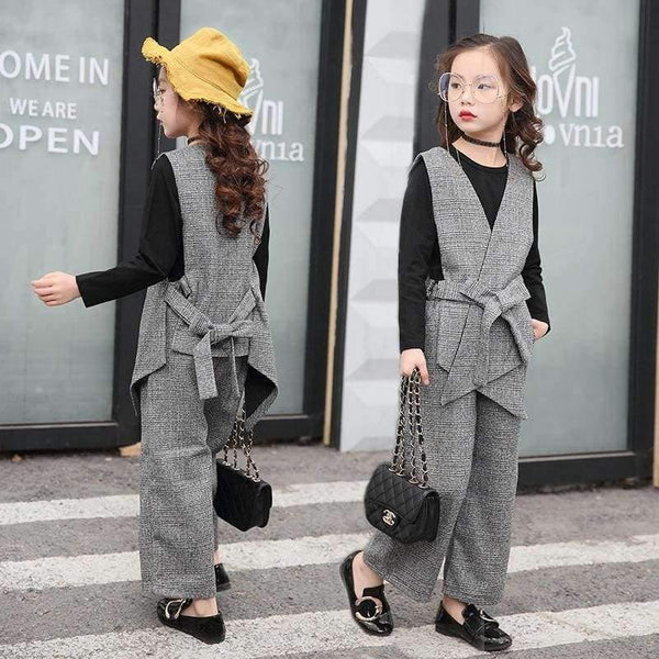 Planet Gates 3PCS / 6 Teenage girls clothing set kids tracksuit for girls fashion suit school uniform plaid girls clothes spring 3pcs children clothes