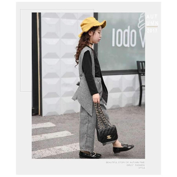 Planet Gates 3PCS / 6 Teenage girls clothing set kids tracksuit for girls fashion suit school uniform plaid girls clothes spring 3pcs children clothes