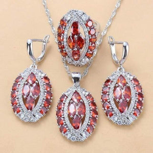 Planet Gates 3PCS / 8 Bridal Big Jewelry Sets Costume 925 Sterling Silver Dangle Earrings Bracelet And Ring Women Dubai  Wedding Jewelry