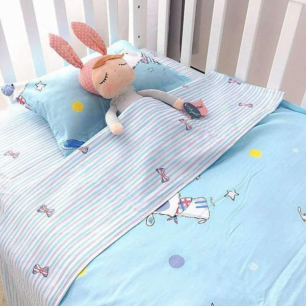 Planet Gates 3Pcs Baby Bedding Set Cotton Crib Sets Baby Cot Set Including Duvet Cover +Pillowcase +Flat Sheet Kindergarten bedding Sets