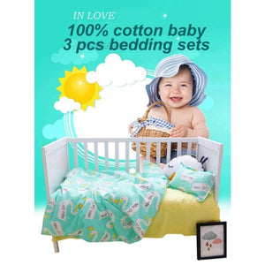 Planet Gates 3Pcs Baby Bedding Set Cotton Crib Sets Baby Cot Set Including Duvet Cover +Pillowcase +Flat Sheet Kindergarten bedding Sets