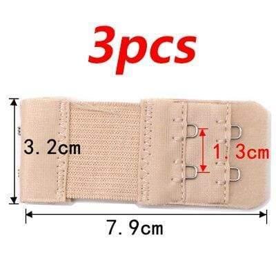 3PCS Bra Extenders Strap Buckle Extension 2 Rows 2 Hooks Clasp Straps Women Bra Strap Extender Sewing Tool Intimates Accessories