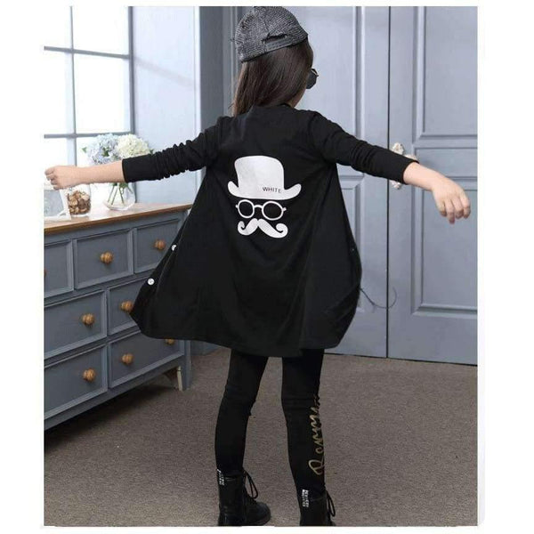 Planet Gates 3pcs Children Girls Clothing Sets Autumn Teenage Girls Sport Suit School Kids Clothes Tracksuit Long Coat Leggings Girls Clothes