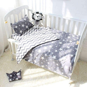 Planet Gates 3Pcs Cotton Crib Bed Linen Kit For Boy Girl Cartoon Baby Bedding Set Includes Pillowcase Bed Sheet Duvet Cover Without Filler