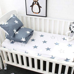 Planet Gates 3Pcs Cotton Crib Bed Linen Kit For Boy Girl Cartoon Baby Bedding Set Includes Pillowcase Bed Sheet Duvet Cover Without Filler