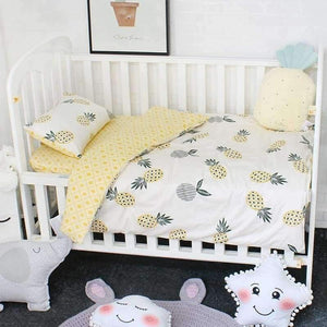 Planet Gates 3Pcs Cotton Crib Bed Linen Kit For Boy Girl Cartoon Baby Bedding Set Includes Pillowcase Bed Sheet Duvet Cover Without Filler