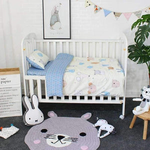 Planet Gates 3Pcs Cotton Crib Bed Linen Kit For Boy Girl Cartoon Baby Bedding Set Includes Pillowcase Bed Sheet Duvet Cover Without Filler