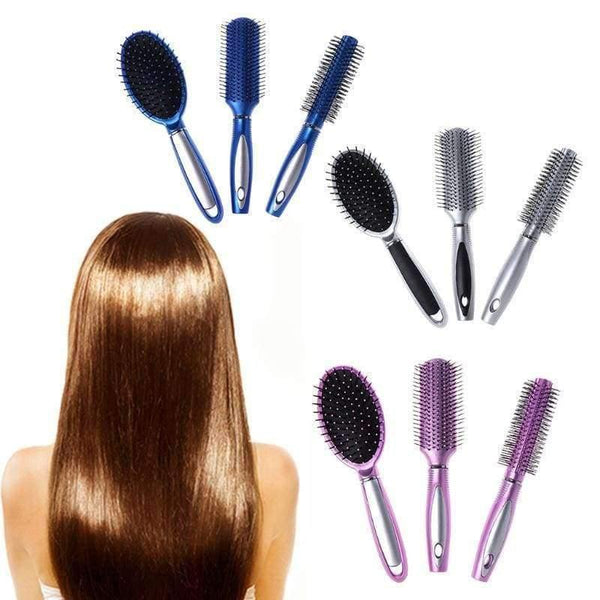 Planet Gates 3Pcs Hair Massage Brush Styling Hairdressing Comb Set Salon curly Dressing Brush Hair Care Styling Tools Pink Silver Blue