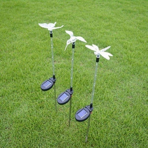 Planet Gates 3pcs LED solar lawn lamp garden decorative lights 6LED pole light dragonfly / hummingbird / butterfly outdoor lighting