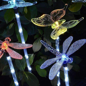 Planet Gates 3pcs LED solar lawn lamp garden decorative lights 6LED pole light dragonfly / hummingbird / butterfly outdoor lighting