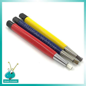 Planet Gates 3pcs/lot Brush Pens Glass Fiber / Brass / Steel Brush Sticker Pen shape Watch Parts Polish and Rust Clean Removal Tool
