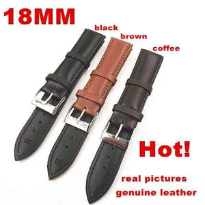 Planet Gates 3PCS/lot High quality 18MM genuine leather watch band watch strap watch parts-black ,brown,coffee color-0201204